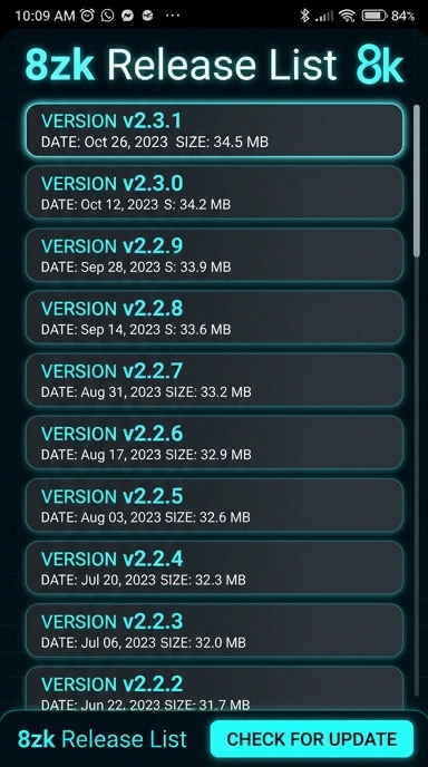 Riwayat Versi 8zk untuk Pengguna Android Indonesia