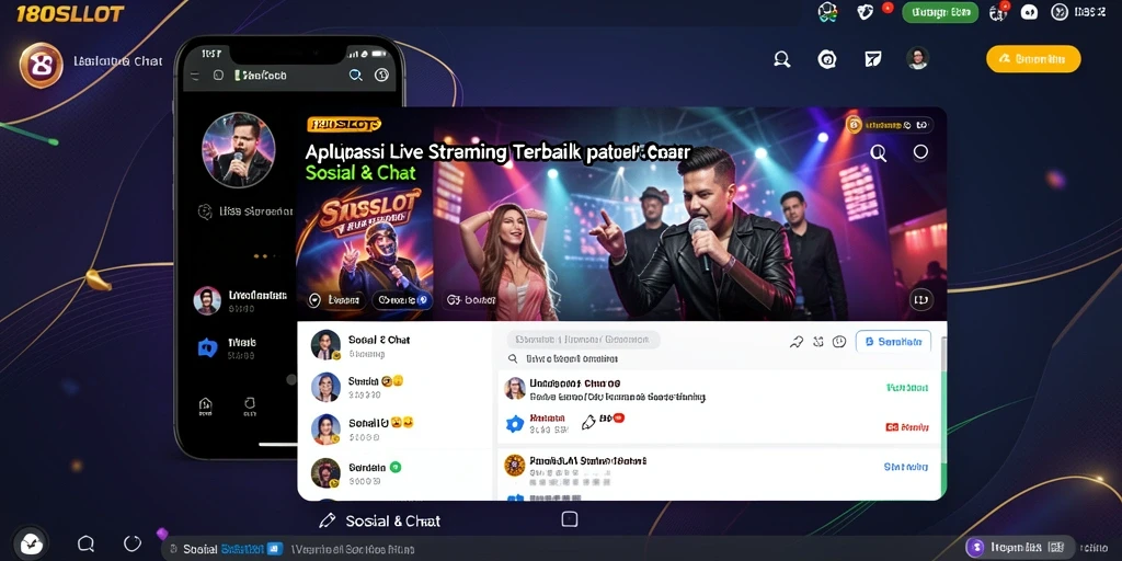 Antarmuka aplikasi Live Streaming 180SLOT yang menarik dan interaktif.