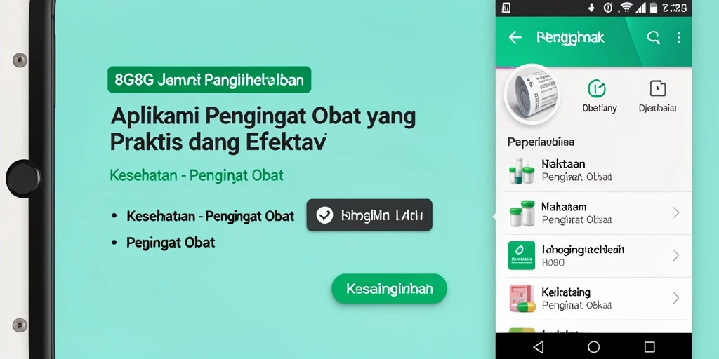 Antarmuka aplikasi Pengingat Obat 8G8G yang mudah digunakan.