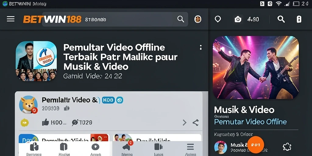 Antarmuka aplikasi BETWIN188 yang sederhana dan fungsional untuk Pemutar Video Offline.
