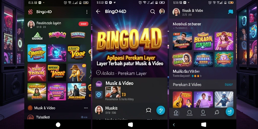 Antarmuka BINGO4D yang intuitif untuk merekam layar dengan mudah.
