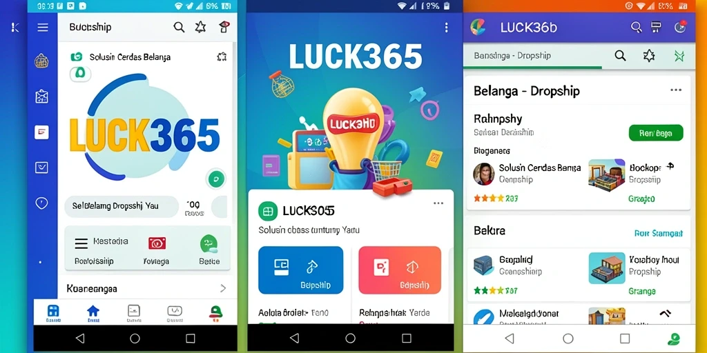 Tampilan antarmuka LUCK365 yang ramah pengguna dan fungsional untuk dropship.