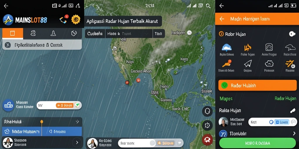 Tampilan antarmuka MAINSLOT88 dengan fitur Radar Hujan yang informatif.