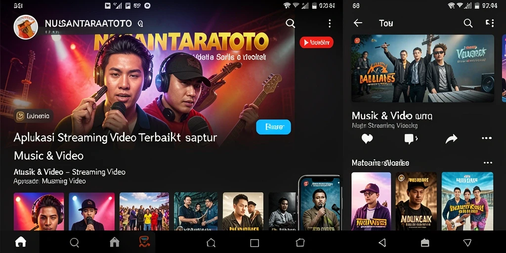 Antarmuka aplikasi NUSANTARATOTO untuk streaming video yang menarik.