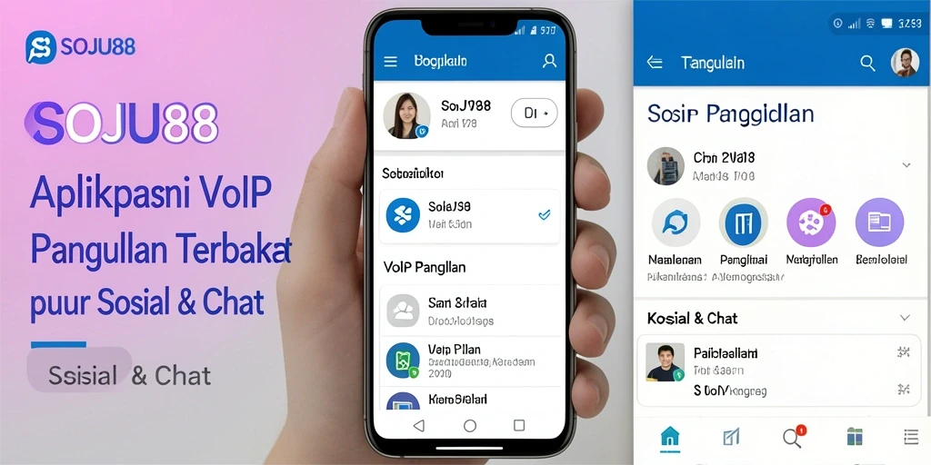 Antarmuka aplikasi SOJU88 untuk panggilan VoIP yang intuitif.